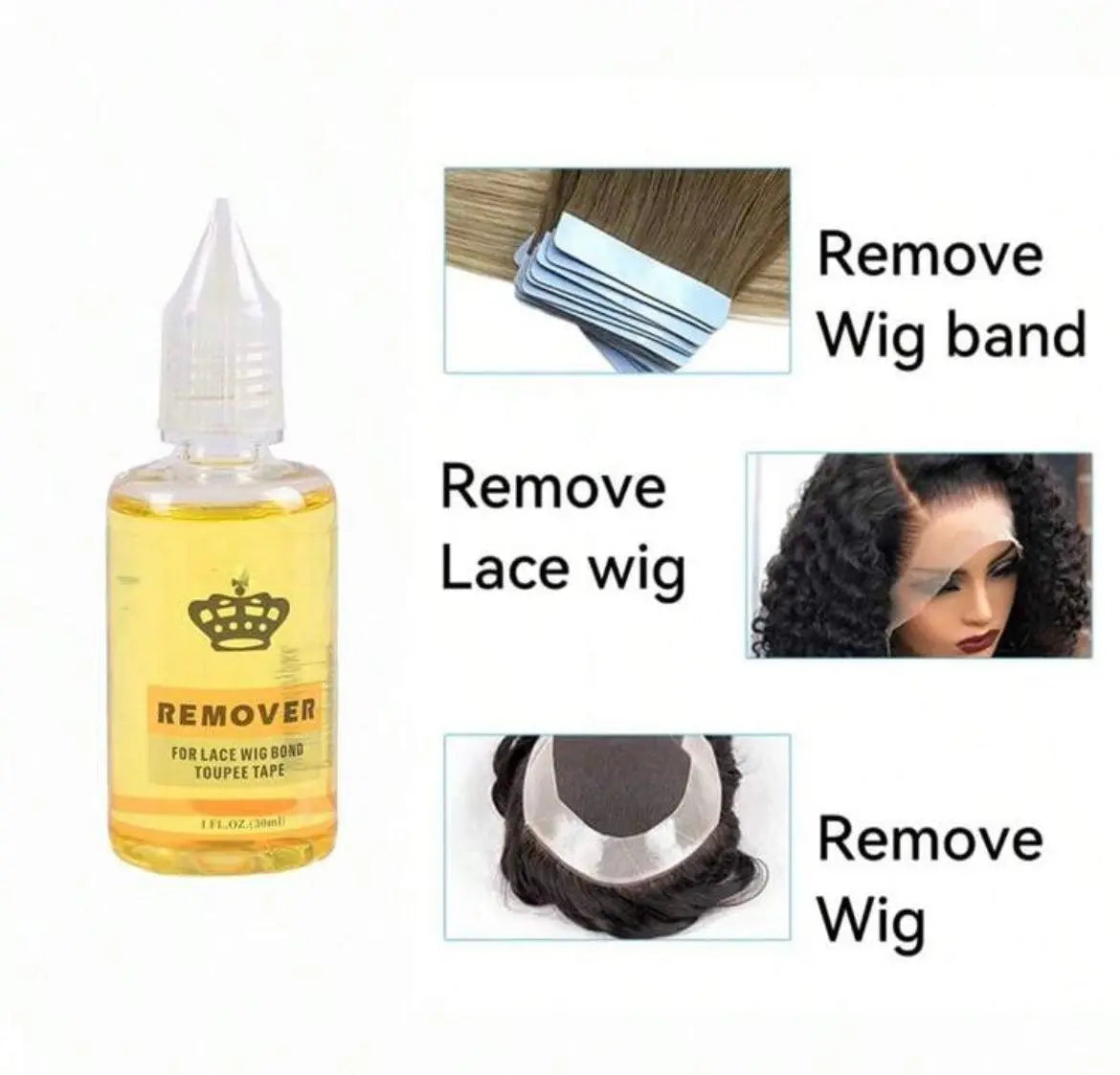 Lace Glue Remover Fast Acting Wig Glue Remover For Lace Wig Removes Hair Glue - Labelle Boutique Hair