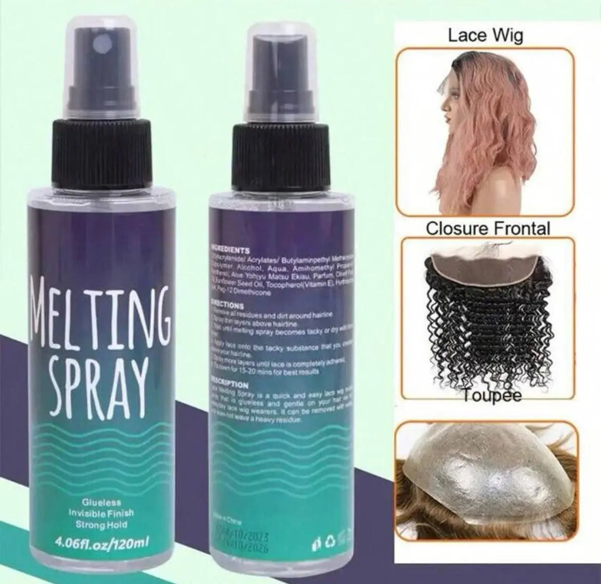 Lace Melting And Holding Spray Glue Hair For Wigs Spray Wig Strong Natural Finishing Hold - Labelle Boutique Hair