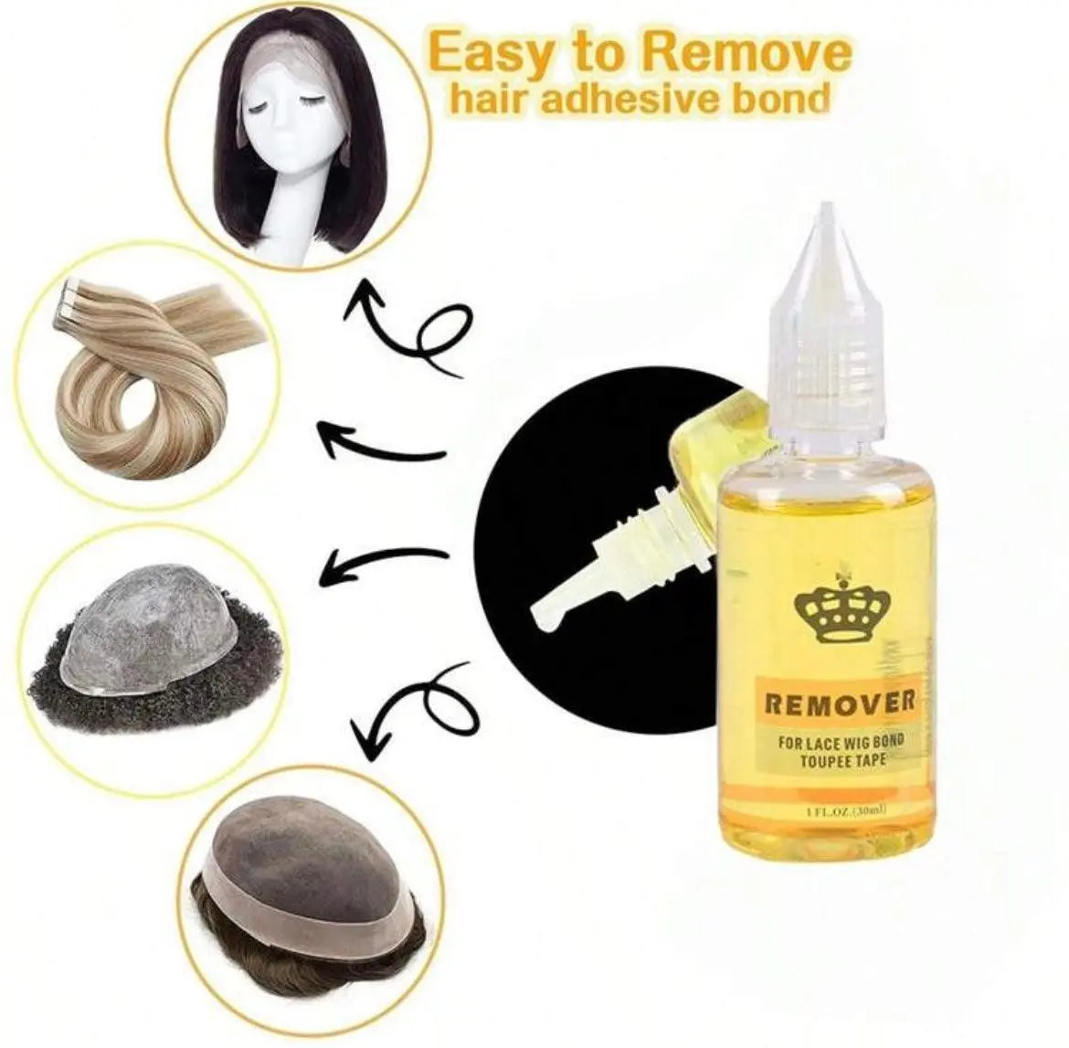 Lace Glue Remover Fast Acting Wig Glue Remover For Lace Wig Removes Hair Glue - Labelle Boutique Hair