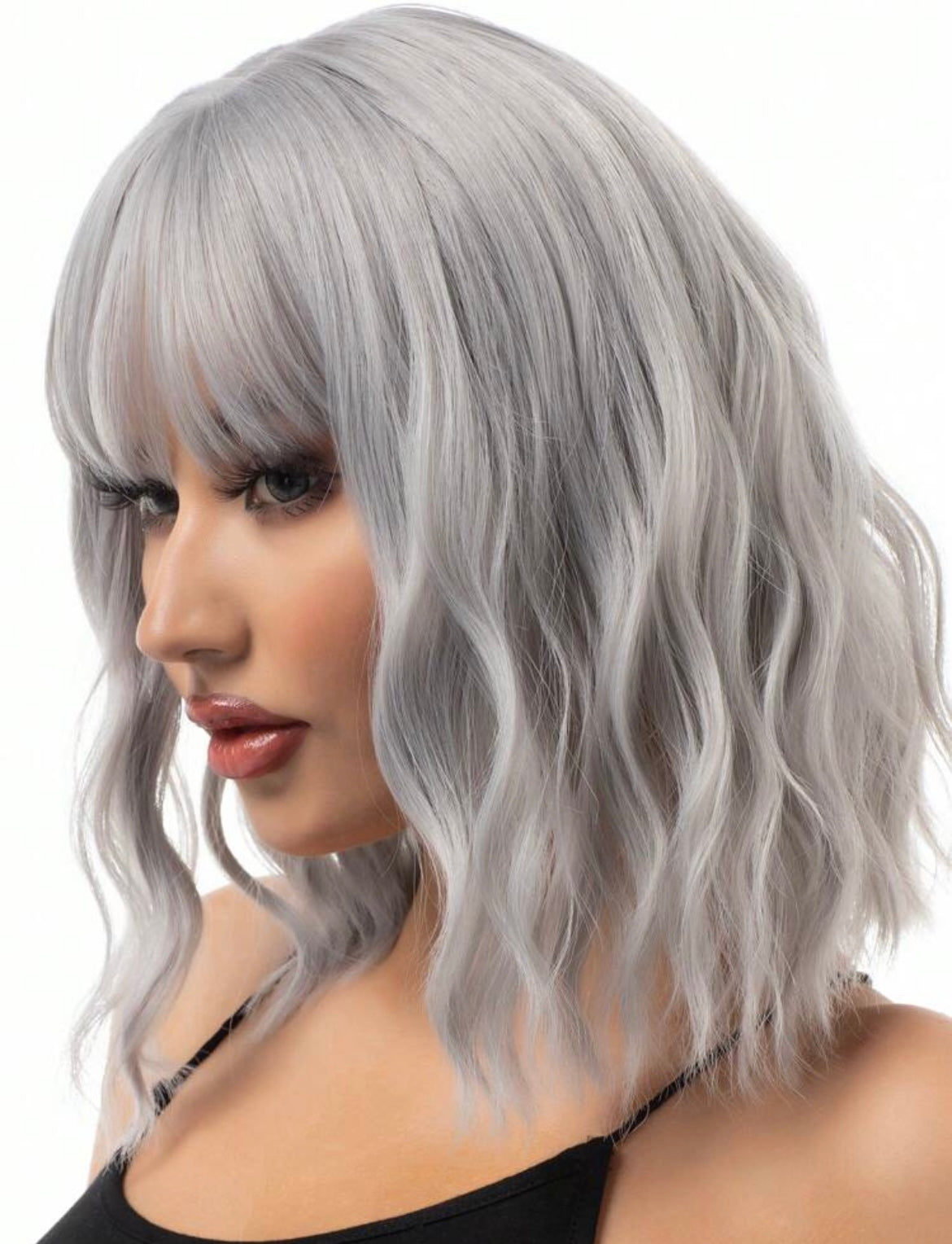 Color Synthetic Women's Wig With Medium Long Hair With Bangs For Everyday - Labelle Boutique Hair