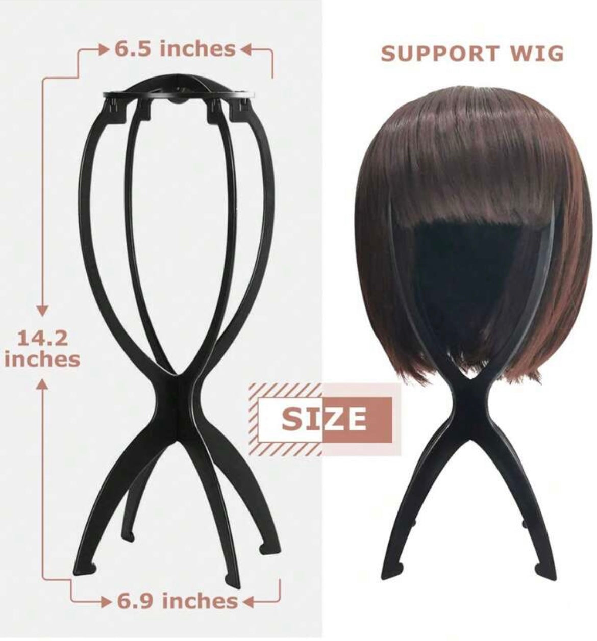 2PCS Wig Stand Portable Wig Stand Collapsible Wig Holder Wig