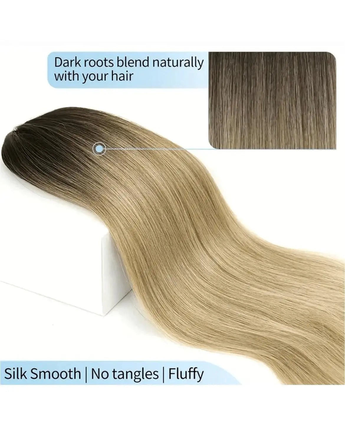 Blonde Ombre Ponytail Extension Long & Straight - High-Quality Synthetic Fiber - Labelle Boutique Hair