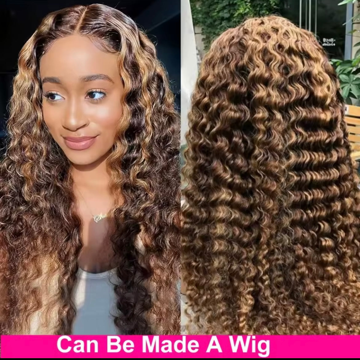 Curly Human Hair Weave Bundles Kinky Curly Honey Blonde Bundles Brazilian Raw Hair Bundles 100% Human Hair