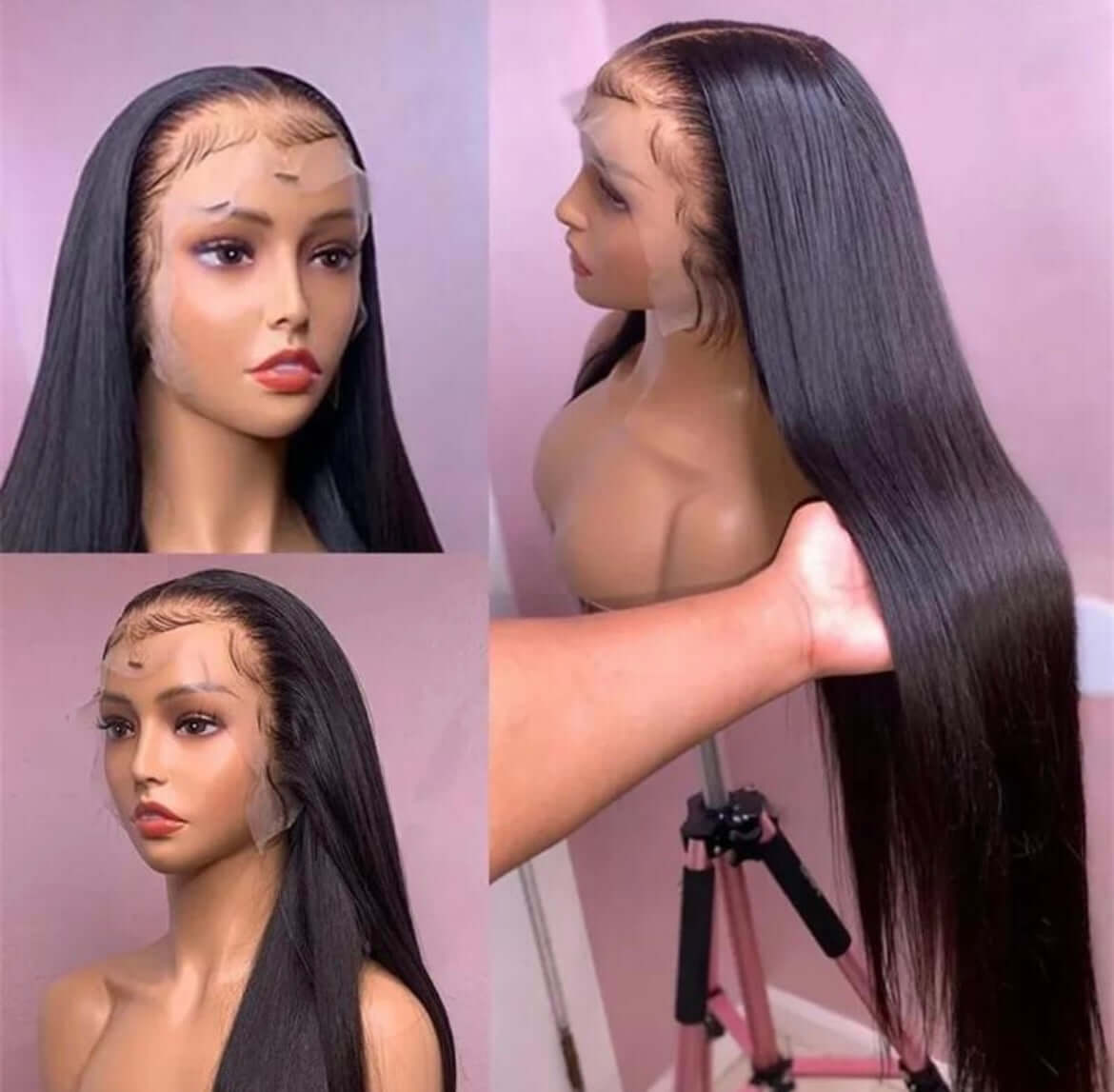 Straight Lace Front Wig Transparent Brazilian Human Hair