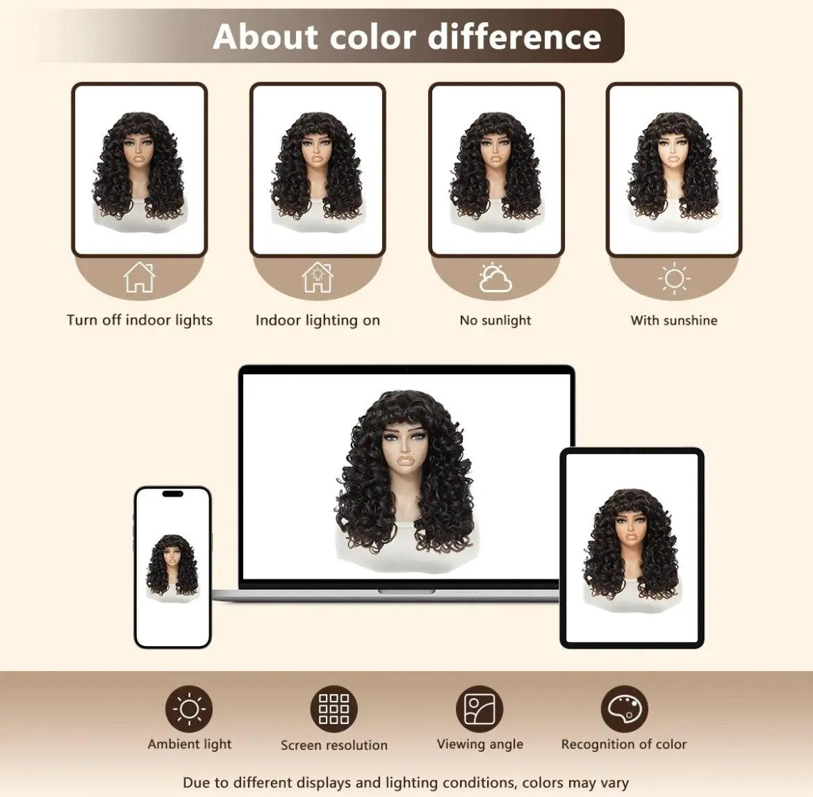 Synthetic Heat Resistant Wigs with Bangs Chocolate brown With Bangs - Labelle Boutique Hair