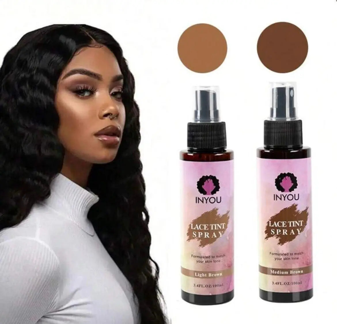 Lace Tint Spray For Wigs Waterproof Lace Tint Melting Mousse Spray Concealer For Lace Closure Front Wigs - Labelle Boutique Hair