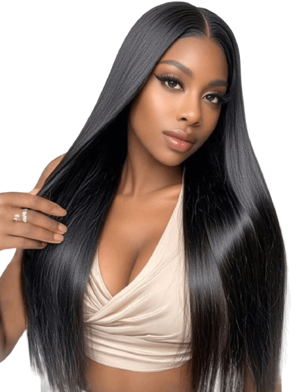 Straight Lace Front Wig Transparent Brazilian Human Hair