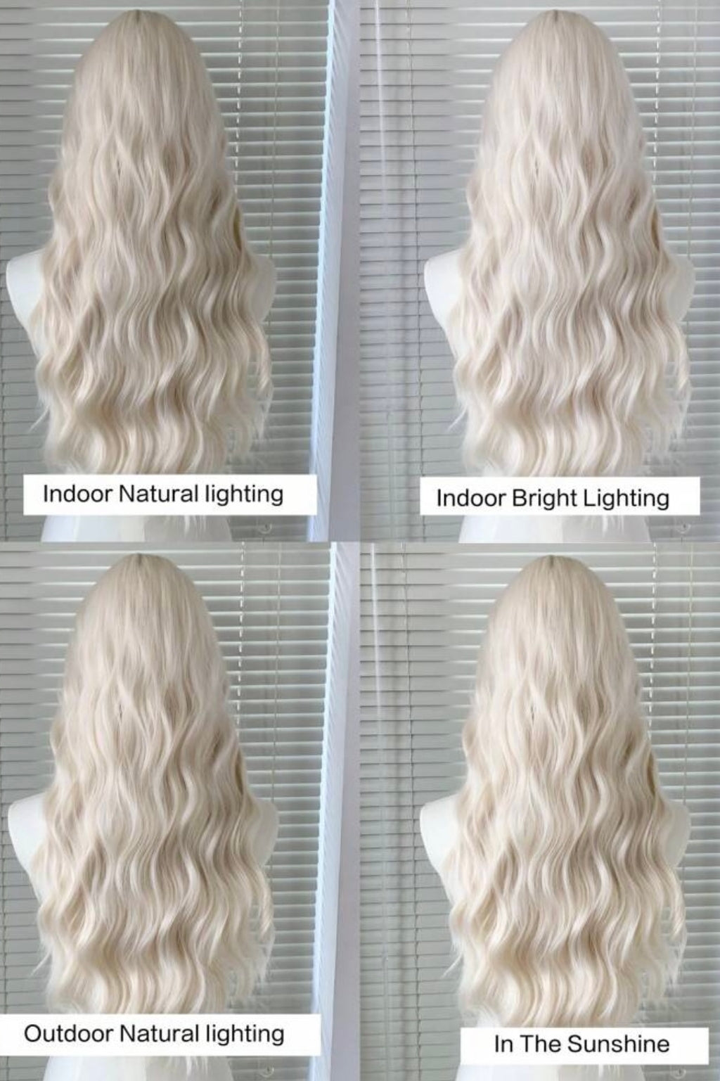 Long Blonde Wig with Natural Waves – Platinum Blonde Lace Front Wig for Women, Heat Resistant Cosplay & Fashion Hair