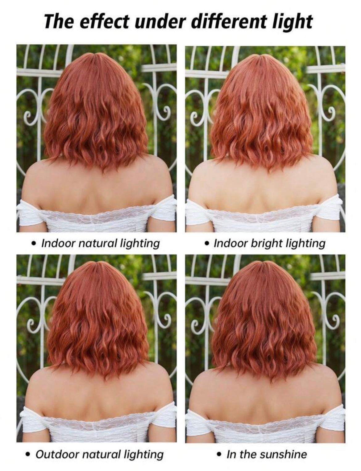 Wig Multi-Color (Orange ,Red)Wavy Wigs Beautiful Pretty Fashion Ladies Wigs Ombre Wigs For Women Short Curly Wigs With Bangs
