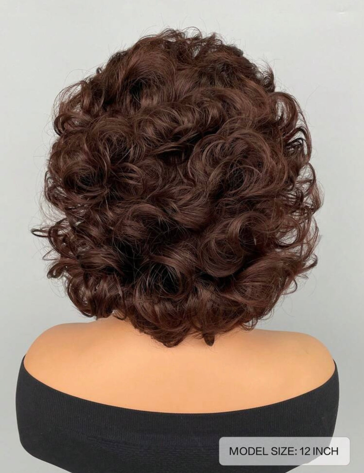 Synthetic Wig Brown Short Curly Hair With Bangs Suitable For Daily Wear