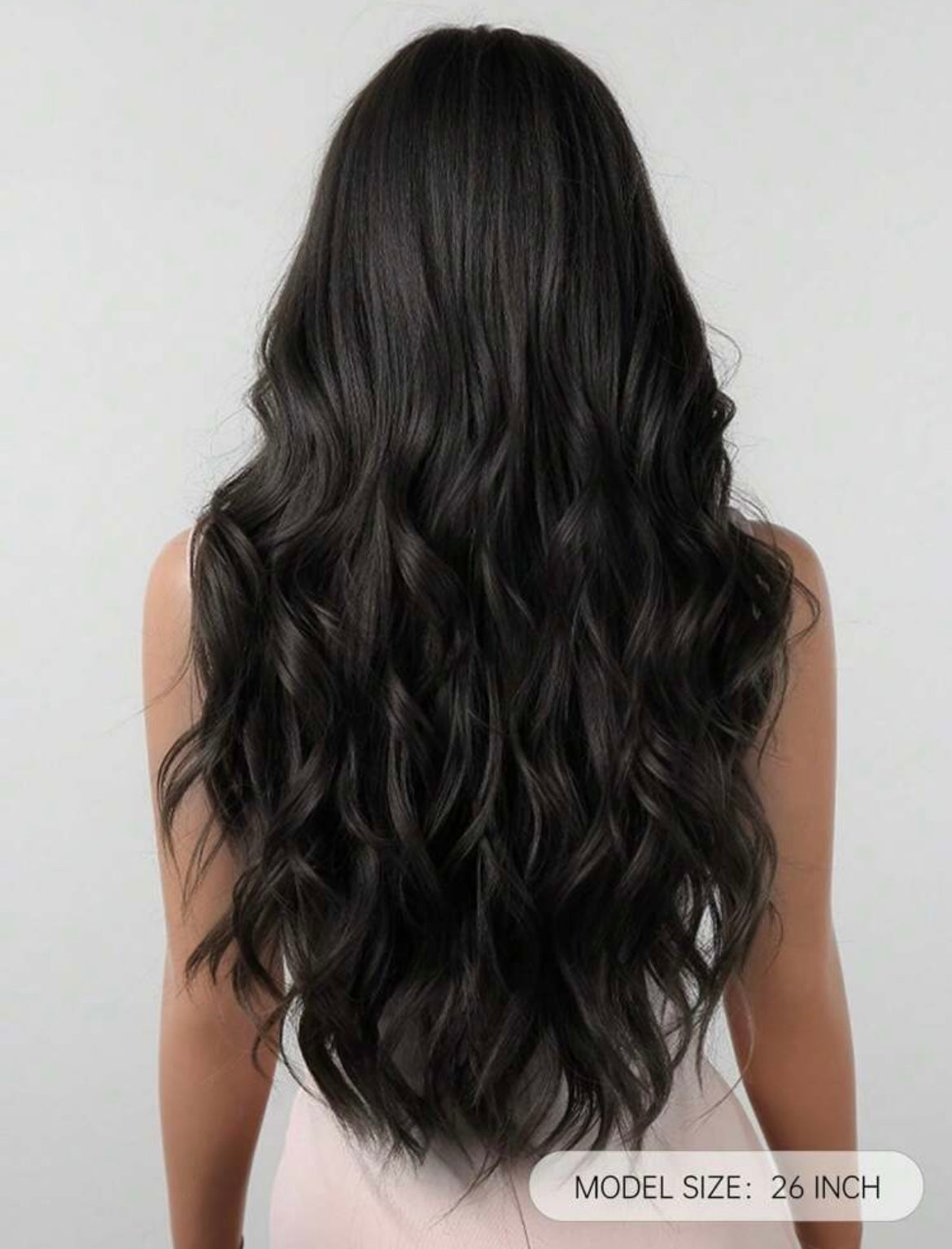 Long Curly Wigs With Bangs Black Wavy Wigs Synthetic Wigs Black Long Curly Wave Wig - Labelle Boutique Hair