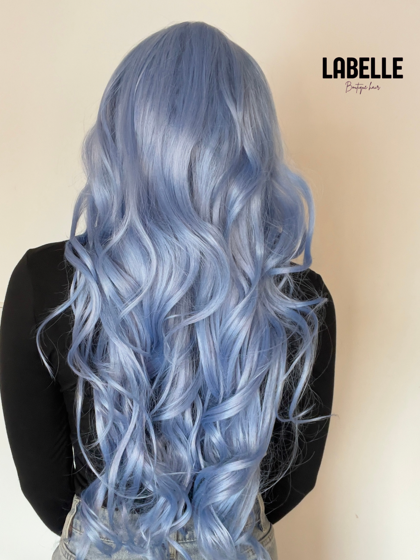 VICTORIA Light Blue Synthetic Lace Front Wig Long Soft Hair with Natural Look