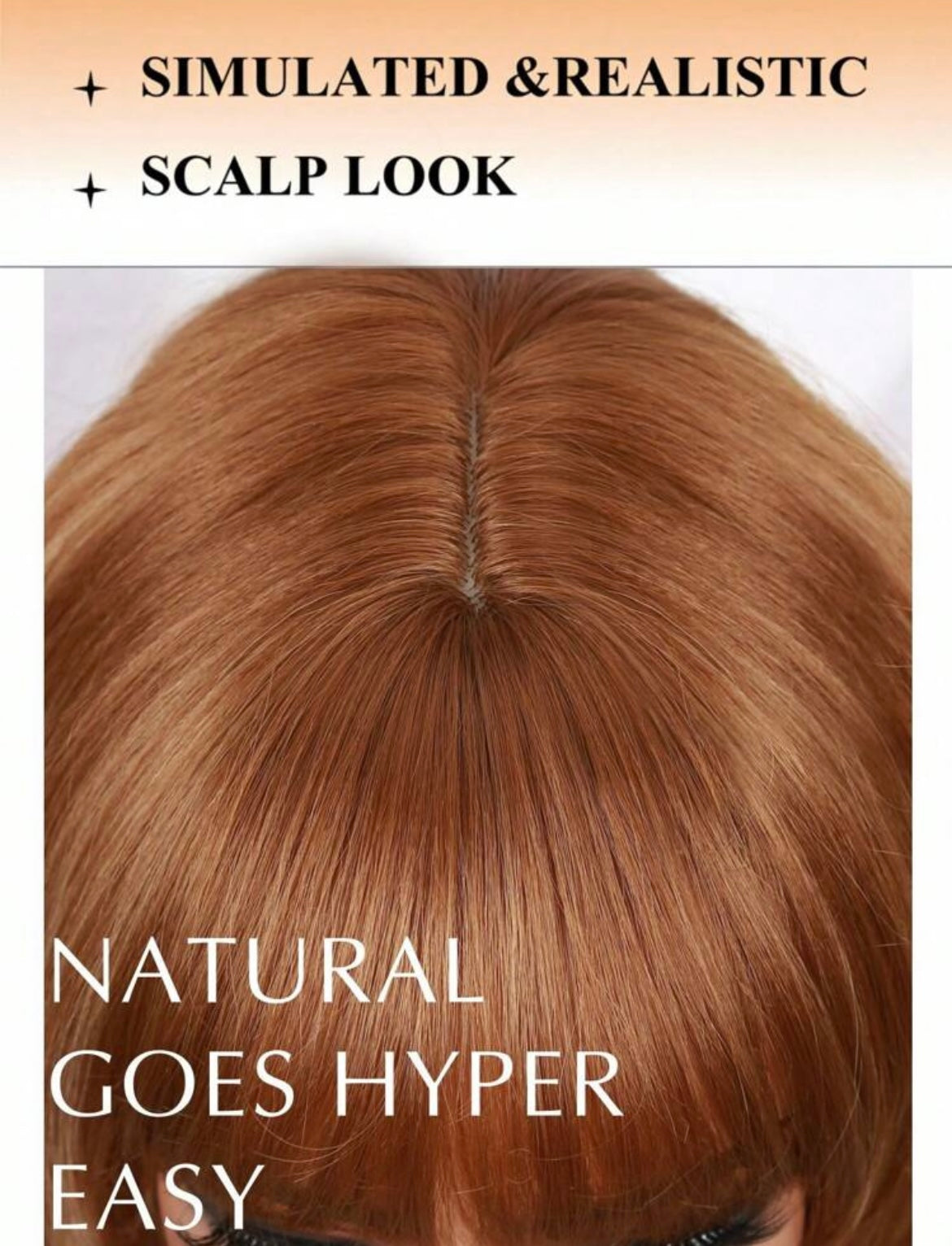 Brown Long Straight Glueless Wig With Bangs Put On & Go Highligh