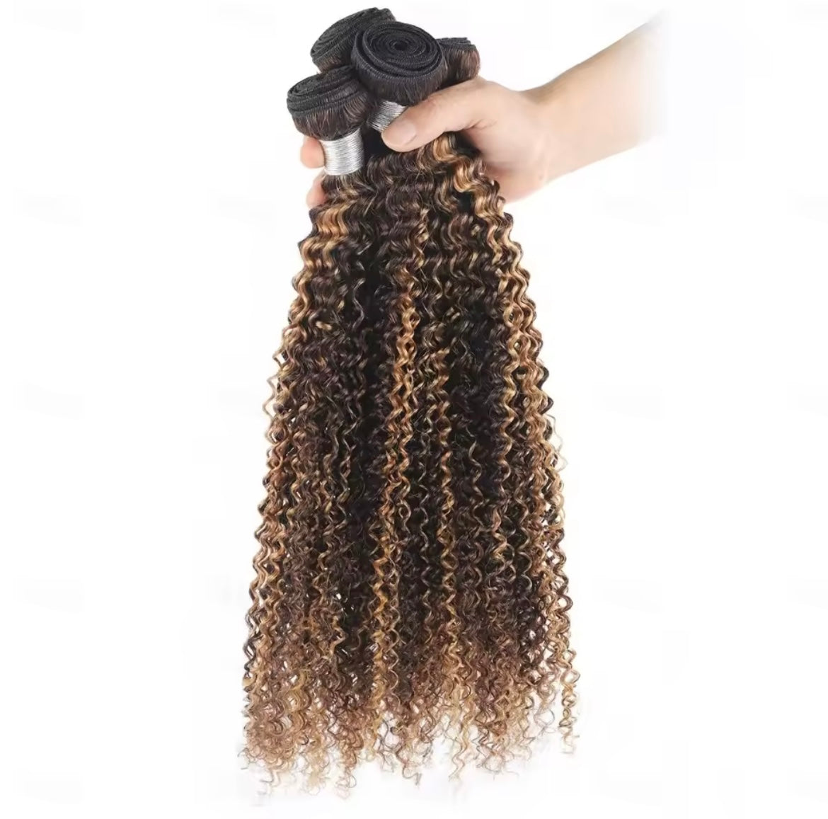Curly Human Hair Weave Bundles Kinky Curly Honey Blonde Bundles Brazilian Raw Hair Bundles 100% Human Hair