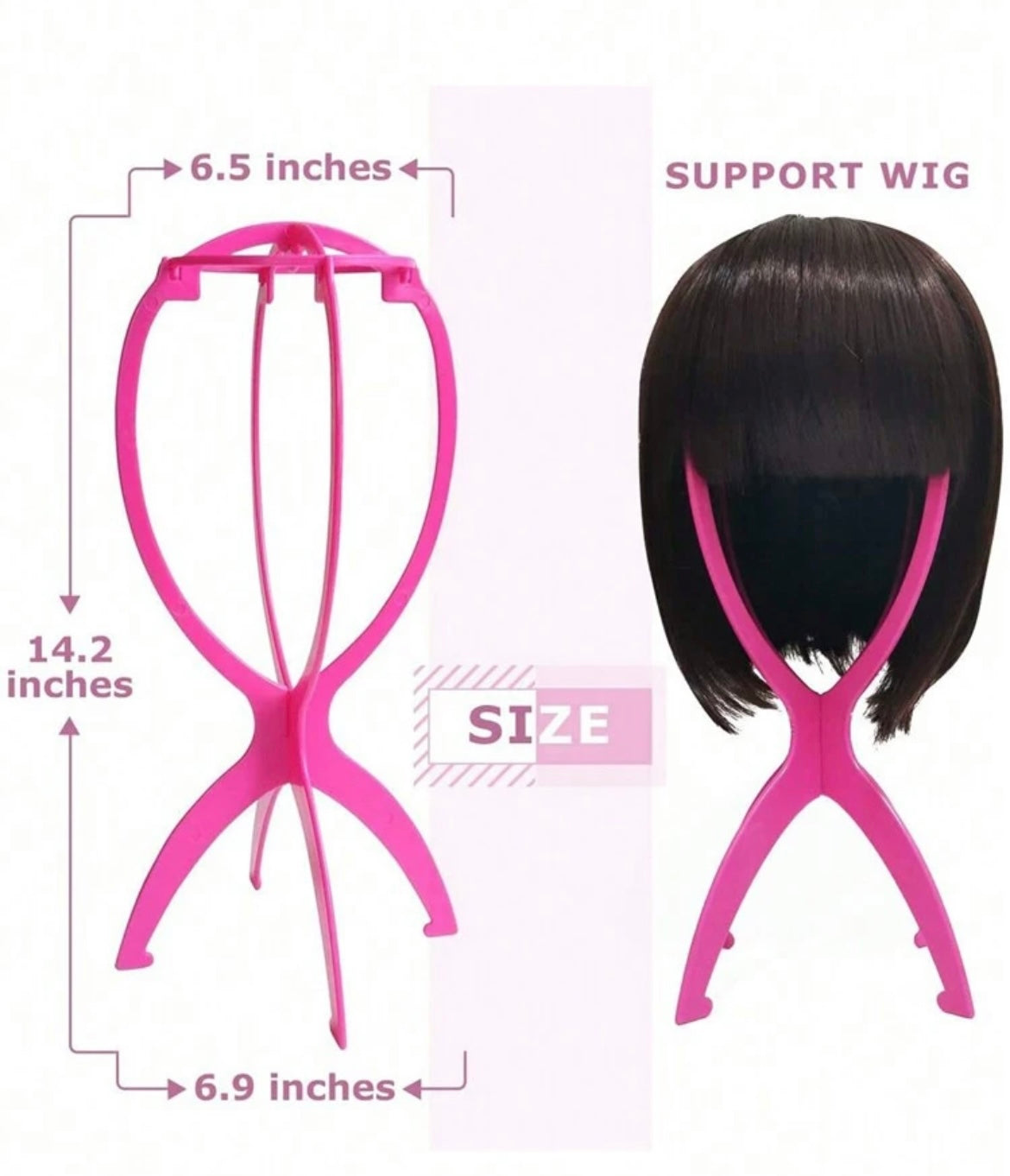 2PCS Wig Stand Portable Wig Stand Collapsible Wig Holder Wig