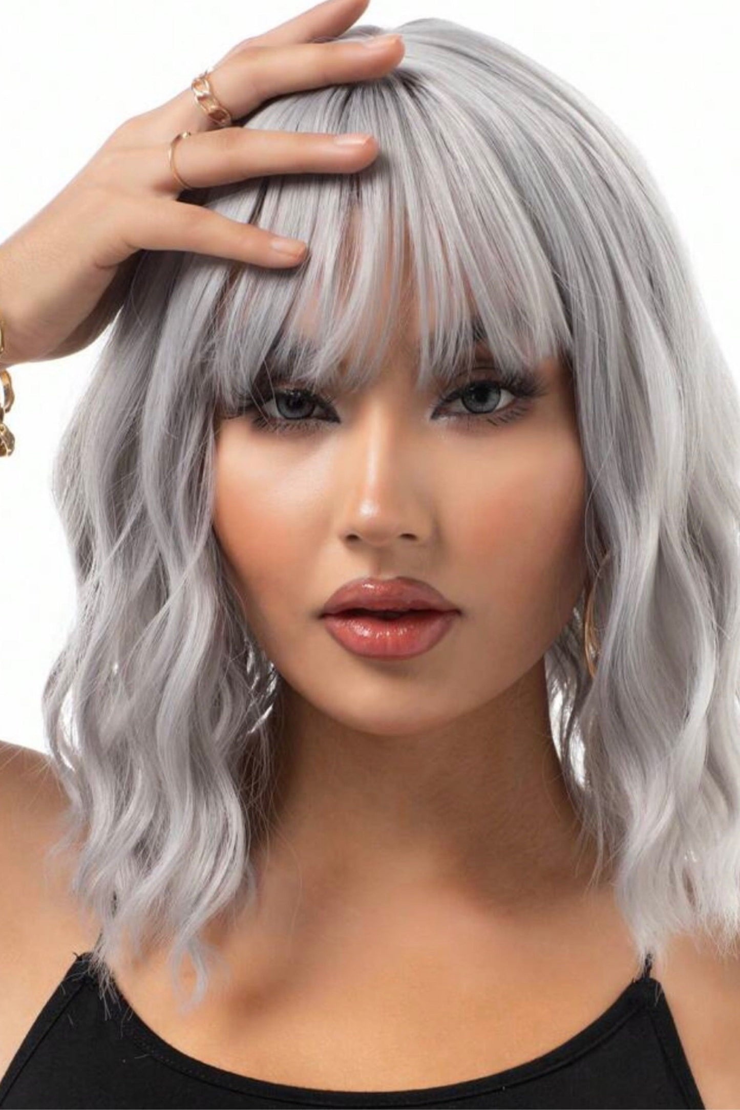 Color Synthetic Women's Wig With Medium Long Hair With Bangs For Everyday - Labelle Boutique Hair