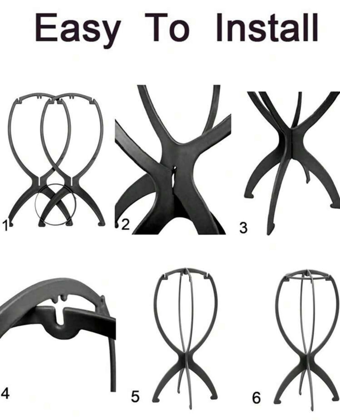 2PCS Wig Stand Portable Wig Stand Collapsible Wig Holder Wig