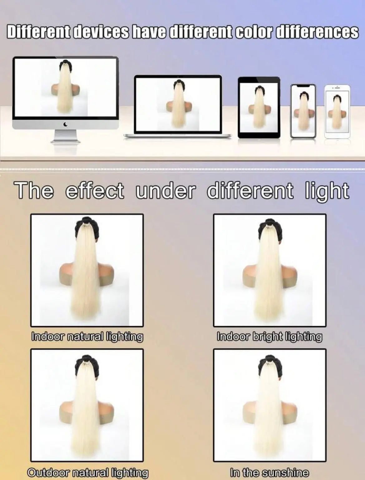 Long Blonde Straight Ponytail With Elastic Hair Synthetic Extensions - Labelle Boutique Hair