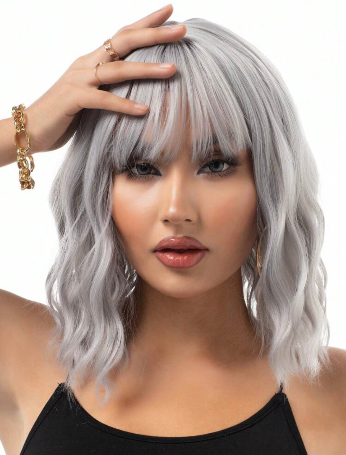Color Synthetic Women's Wig With Medium Long Hair With Bangs For Everyday - Labelle Boutique Hair