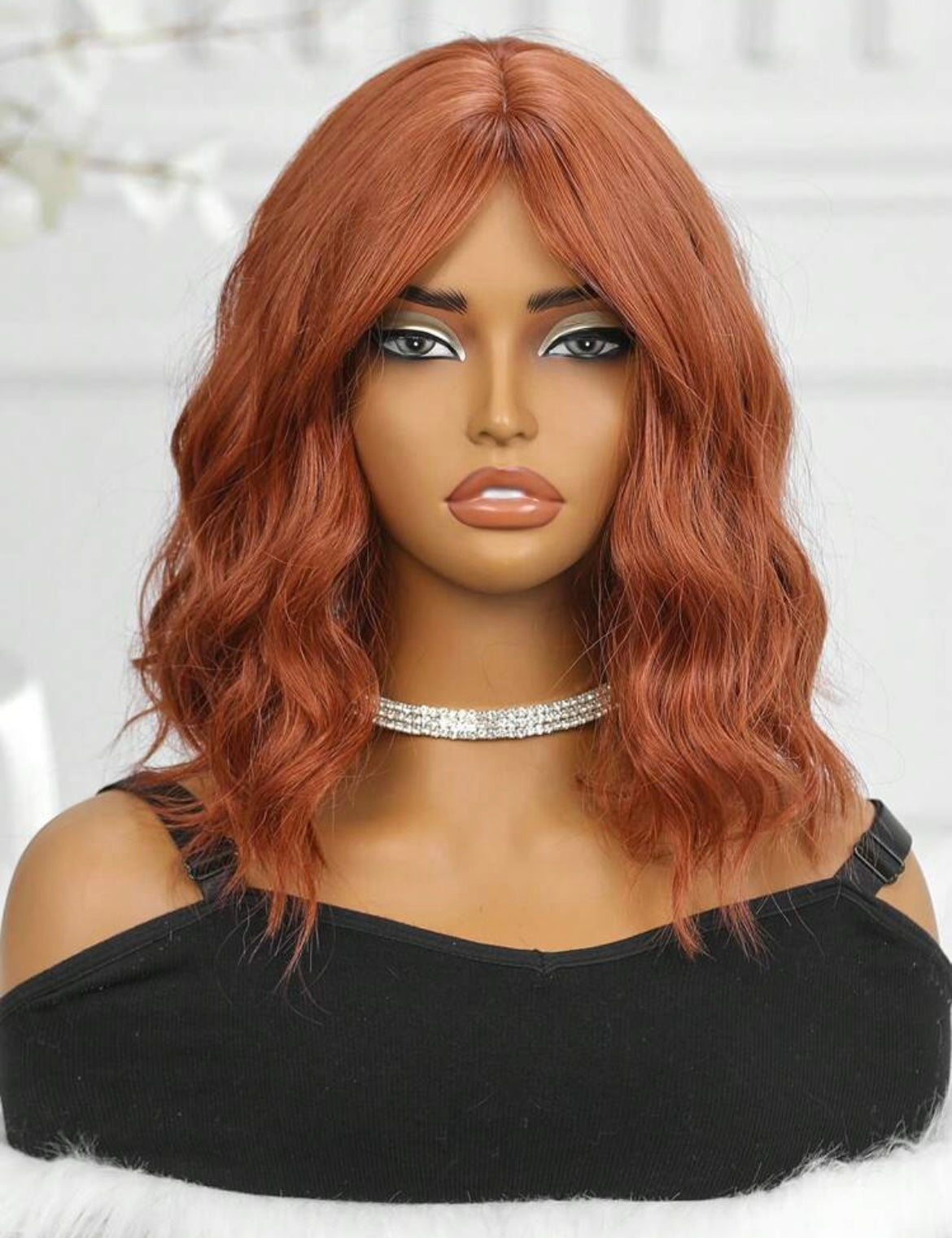 Wig Multi-Color (Orange ,Red)Wavy Wigs Beautiful Pretty Fashion Ladies Wigs Ombre Wigs For Women Short Curly Wigs With Bangs