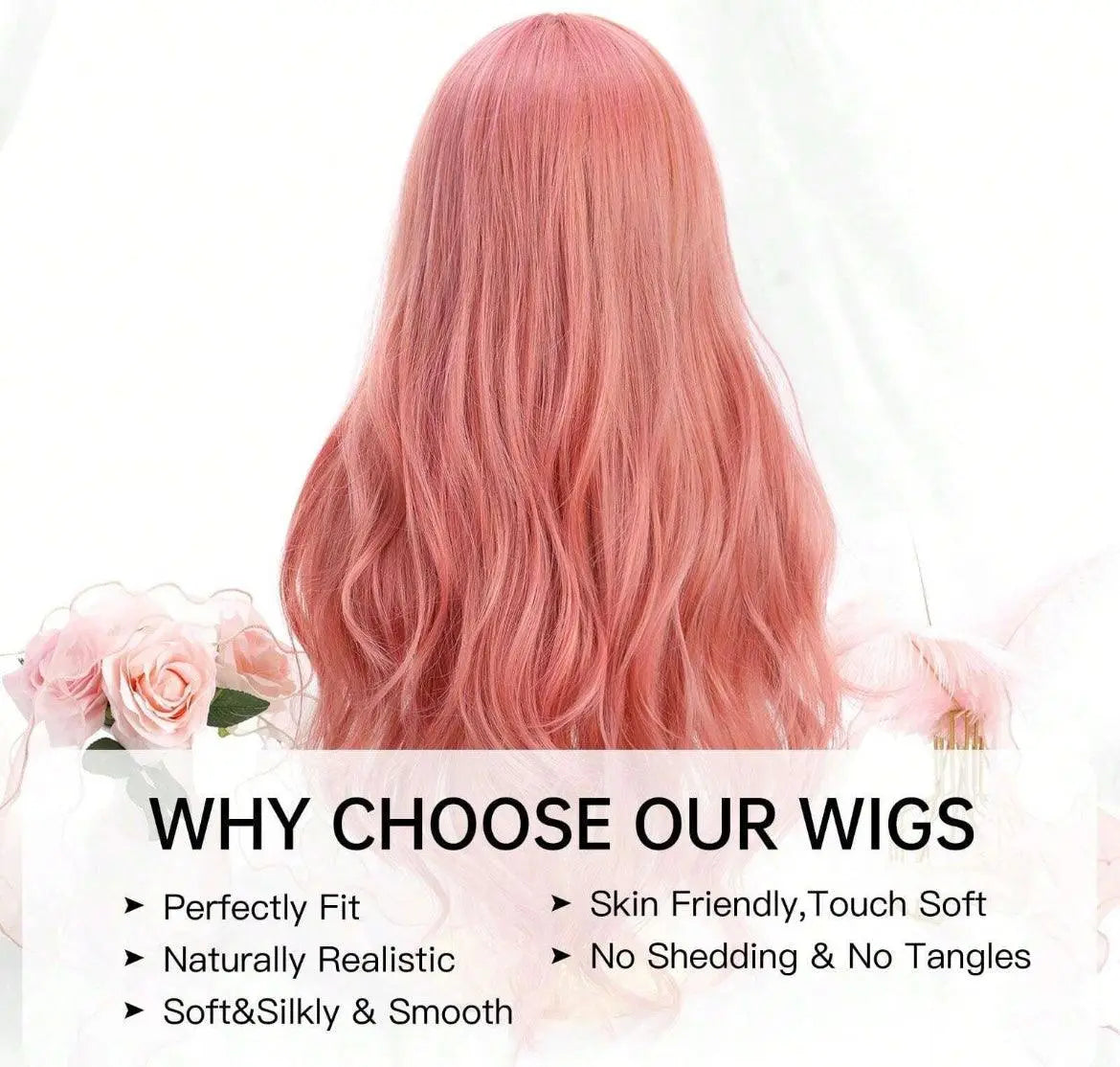 Pink Synthetic Cosplay With Bangs Cosplay Wigs Curly Hair - Labelle Boutique Hair