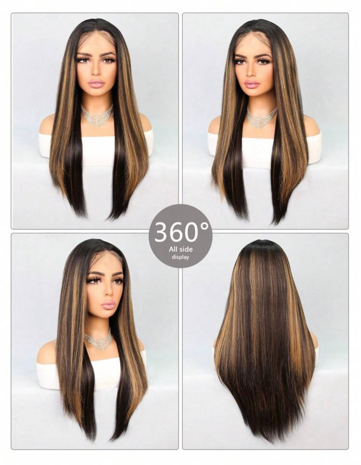 Long Straight With Baby Hair Heat Resistant Fiber Synthetic Hair for Daily Used