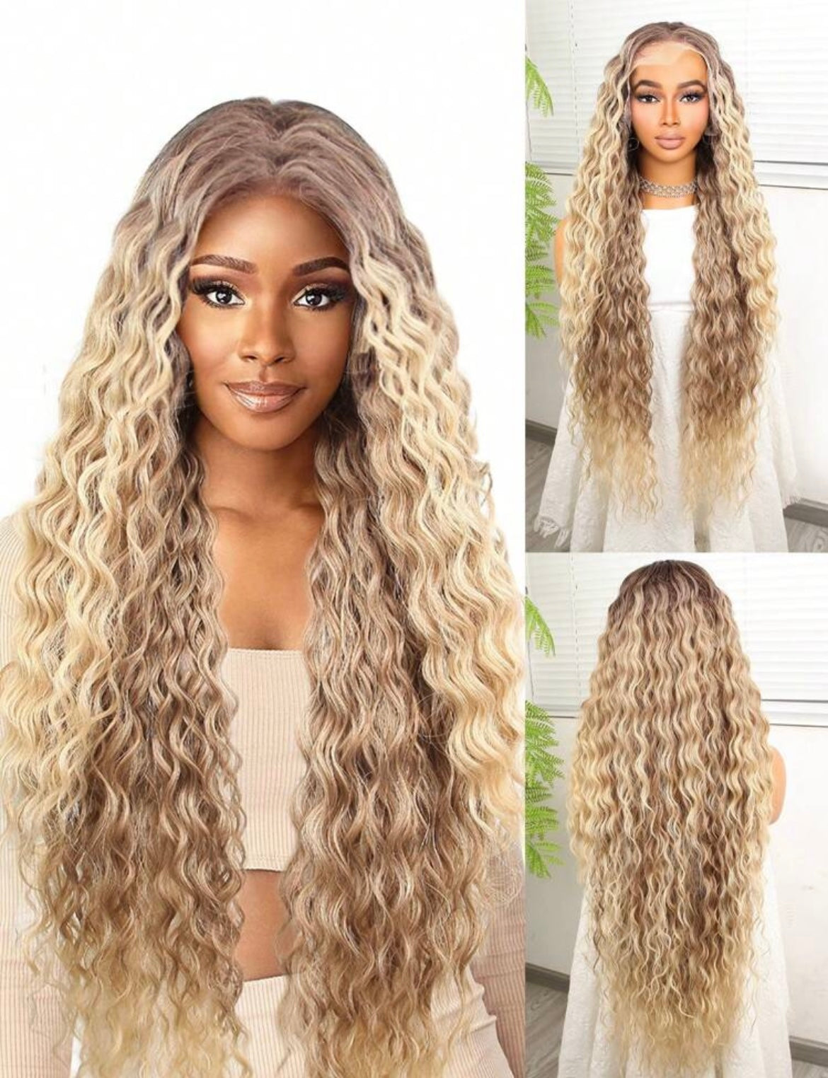 Synthetic Lace Front Wig Extra Long Curly Hair 34 Inches High Quality Wig Natural - Labelle Boutique Hair