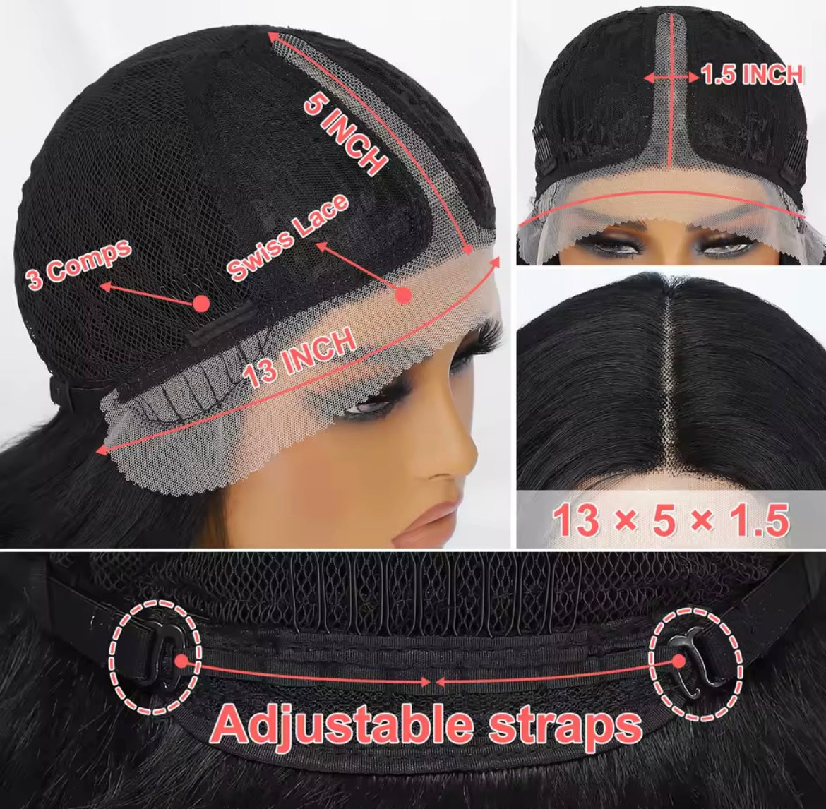 Long Afro Kinky Curly Synthetic Wig Deep Part Lace Front Wig