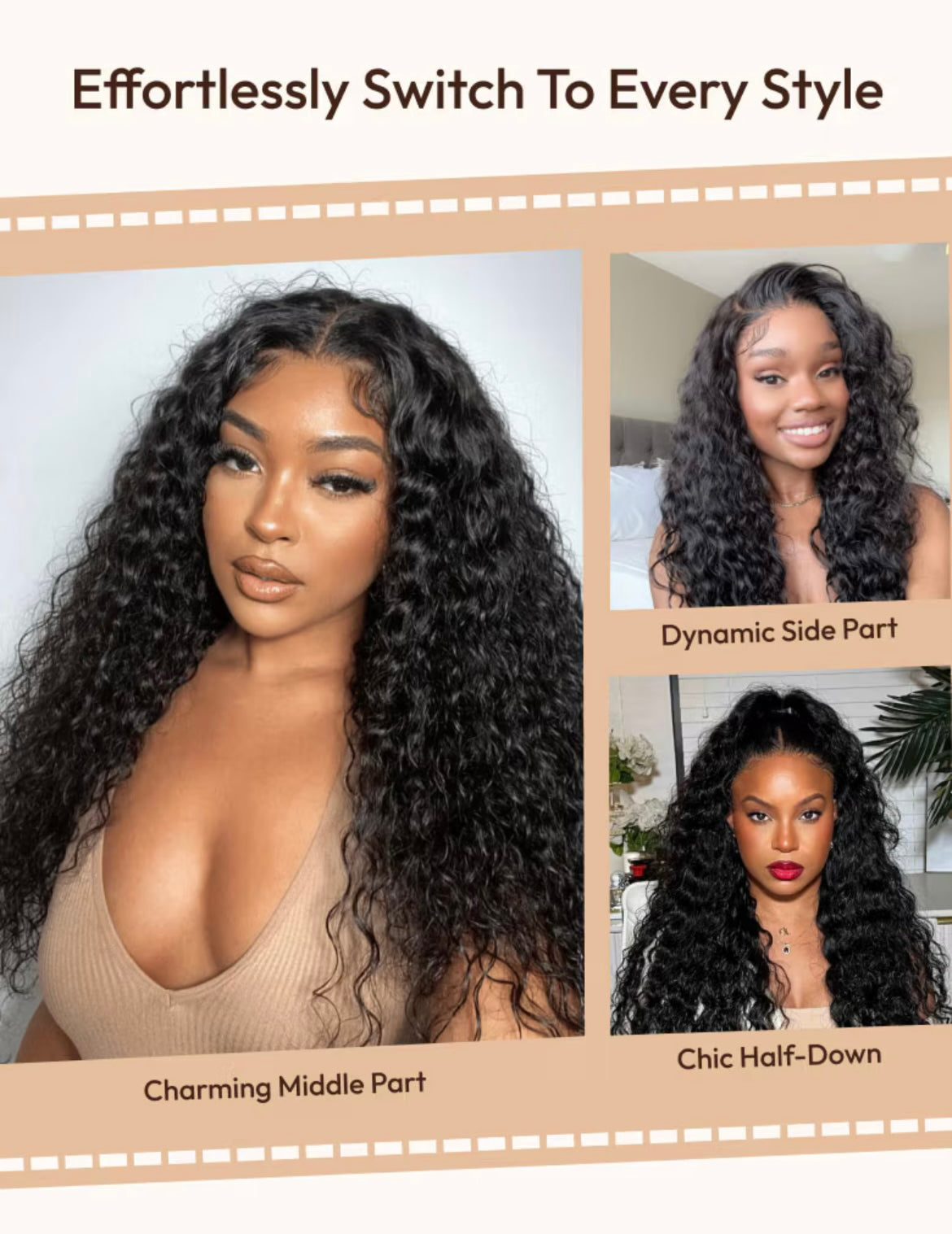Glueless Deep Wave Lace Front Wig – Pre Plucked & Pre Cut 100% Human Hair Wig for Beginners