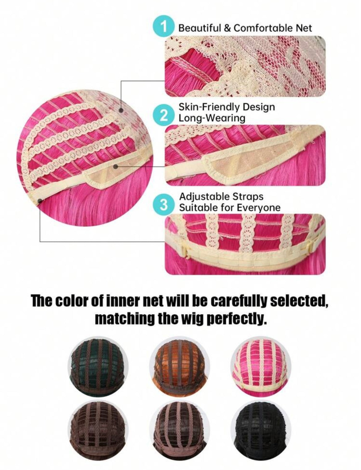 Short Pink Wigs For Women Straight Pink Wigs With Bangs Synthetic Pink Bob Wig Cosplay Colored Wigs Halloween - Labelle Boutique Hair