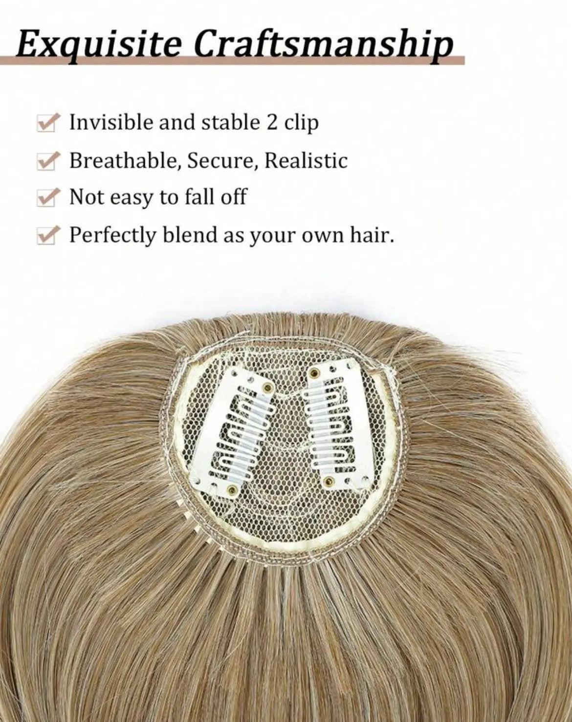 Pony Hair Clip-in Fringe Hair Extensions Hair French Bangs Clip On Bangs Hair Fake Bangs Clip Natural Wigs Bangs Clip For Daily Wear(Blonde) - Labelle Boutique Hair