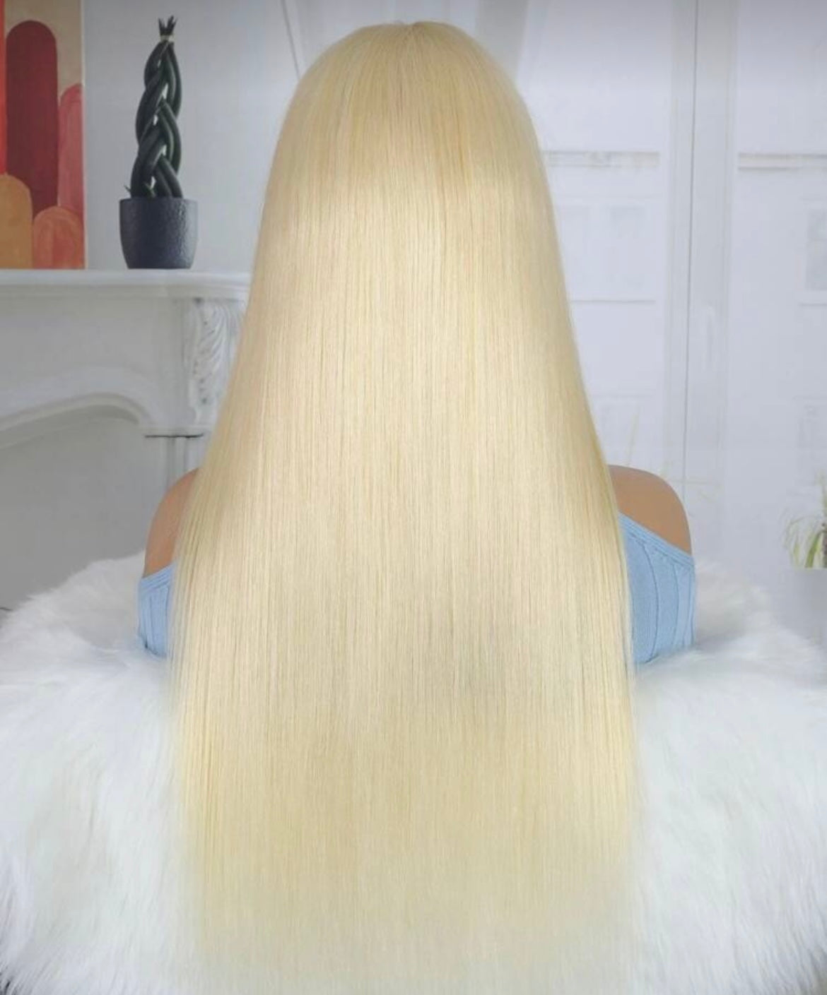 Blonde Straight Lace Front Wig Human Hair Natural Looking For Women Blonde Color