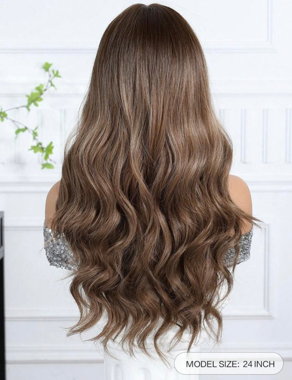 Brown Straight Bangs And Long Curly Hair Synthetic Wigs Natural-Looking And Heat Resistant