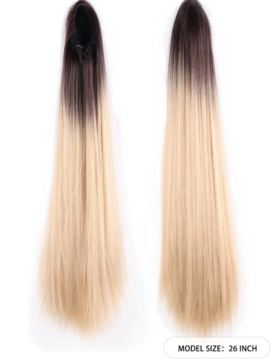 Blonde Ombre Ponytail Extension Long & Straight - High-Quality Synthetic Fiber - Labelle Boutique Hair