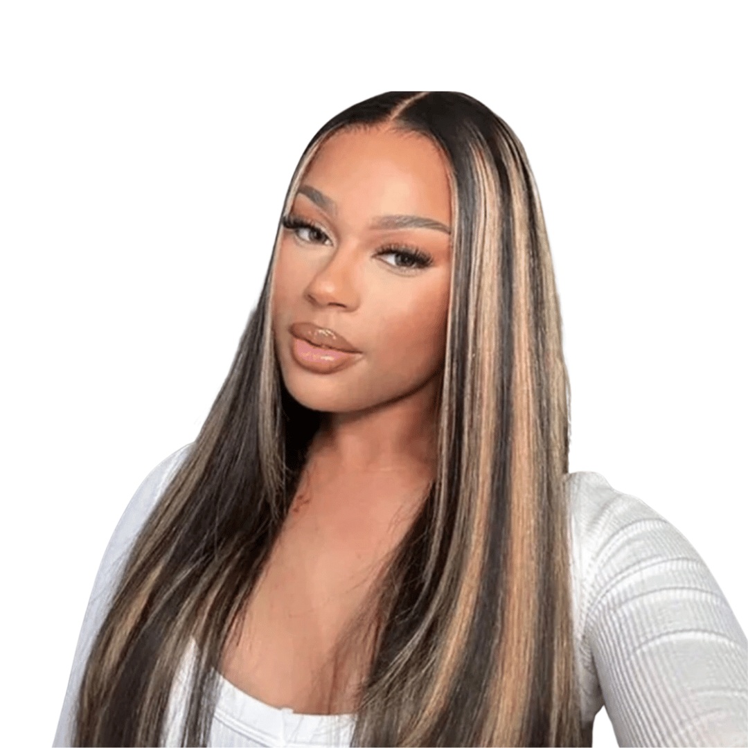 Long Straight With Baby Hair Heat Resistant Fiber Synthetic Hair for Daily Used