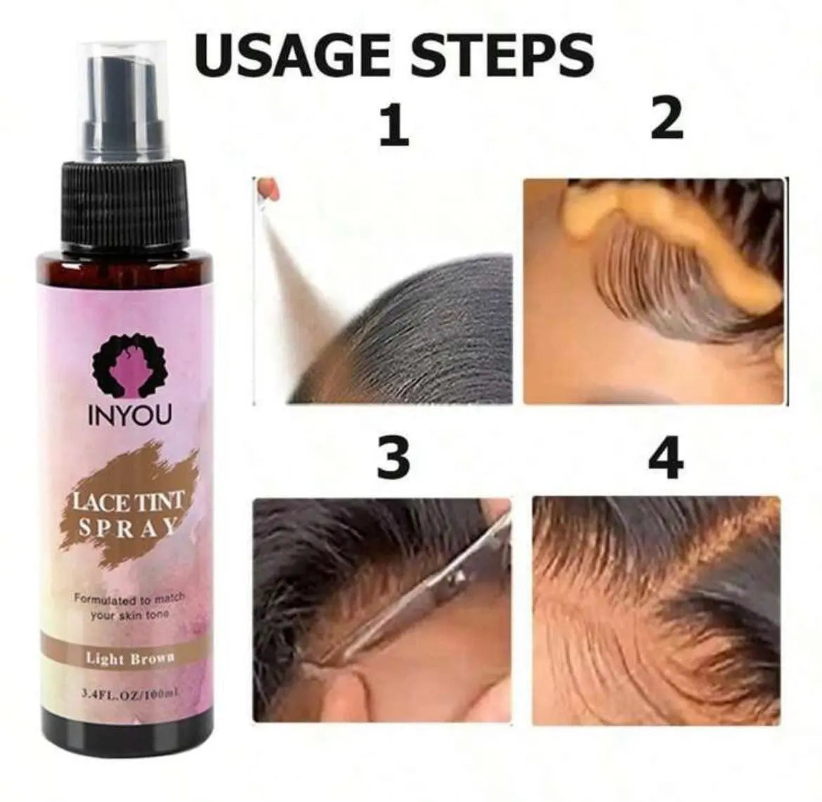 Lace Tint Spray For Wigs Waterproof Lace Tint Melting Mousse Spray Concealer For Lace Closure Front Wigs - Labelle Boutique Hair