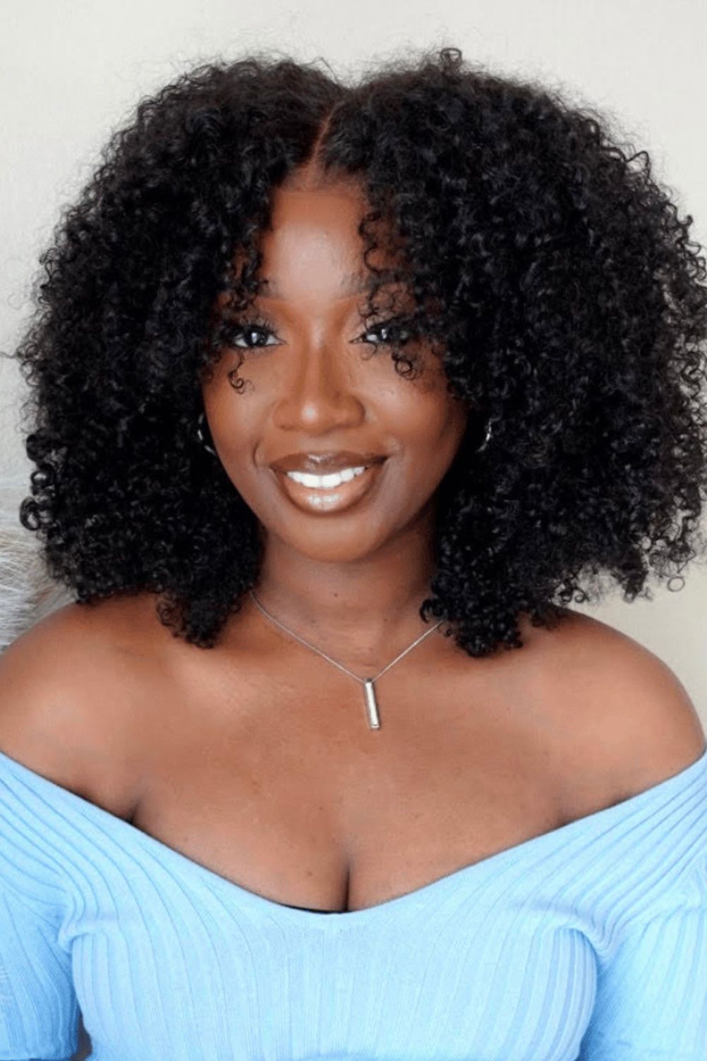 Full Lace Bob Curl Short Natural Curls with Deep Side Part