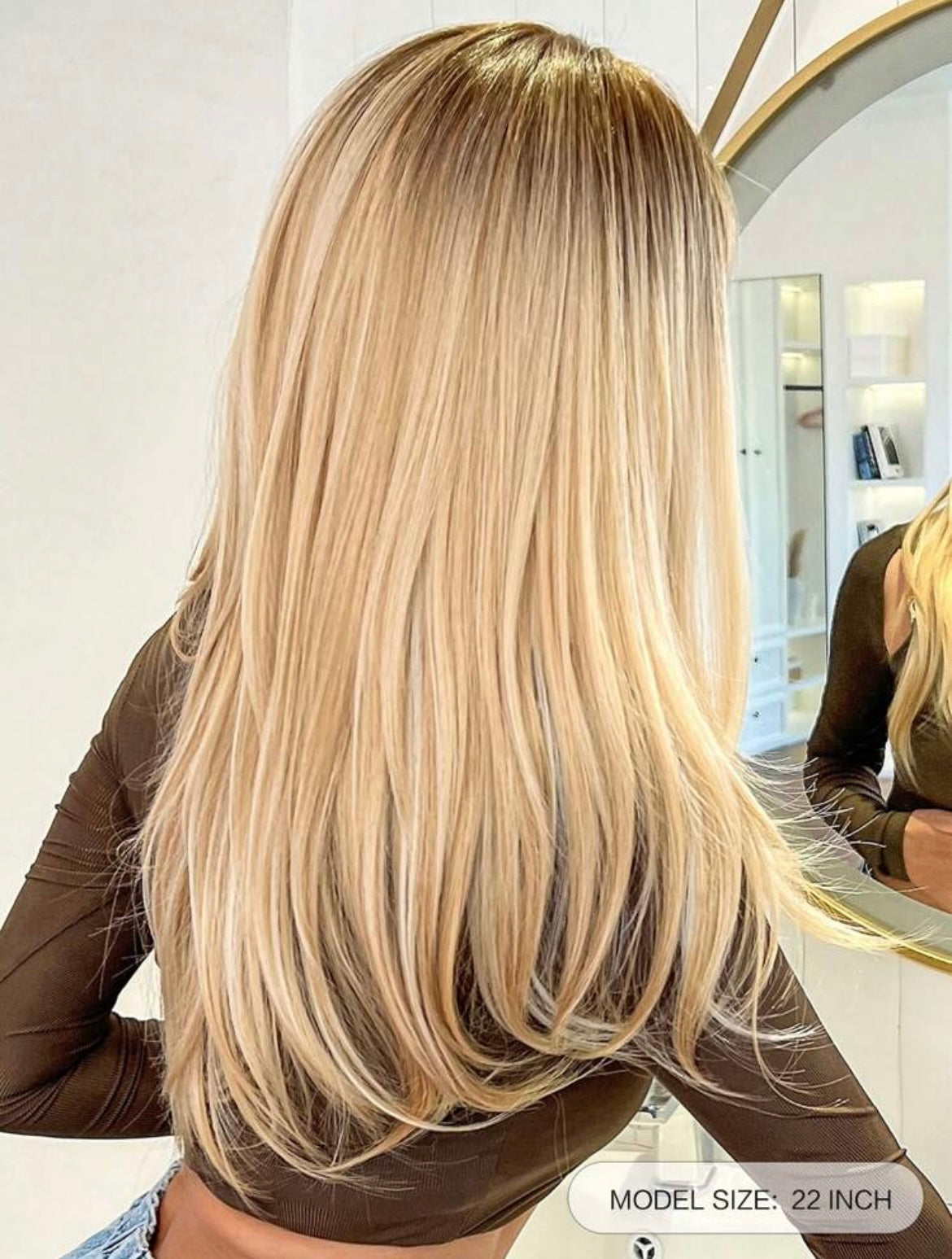 Long Gradient Gold Wig with Bangs – Natural Look Synthetic Hair for Women Heat Resistant & Daily Wear