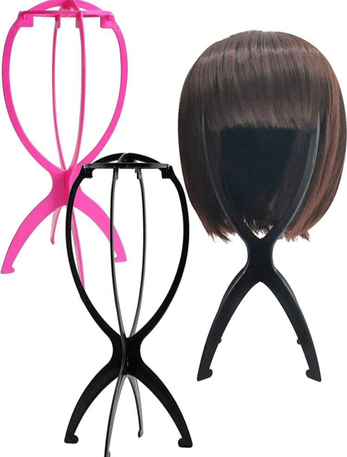 2PCS Wig Stand Portable Wig Stand Collapsible Wig Holder Wig