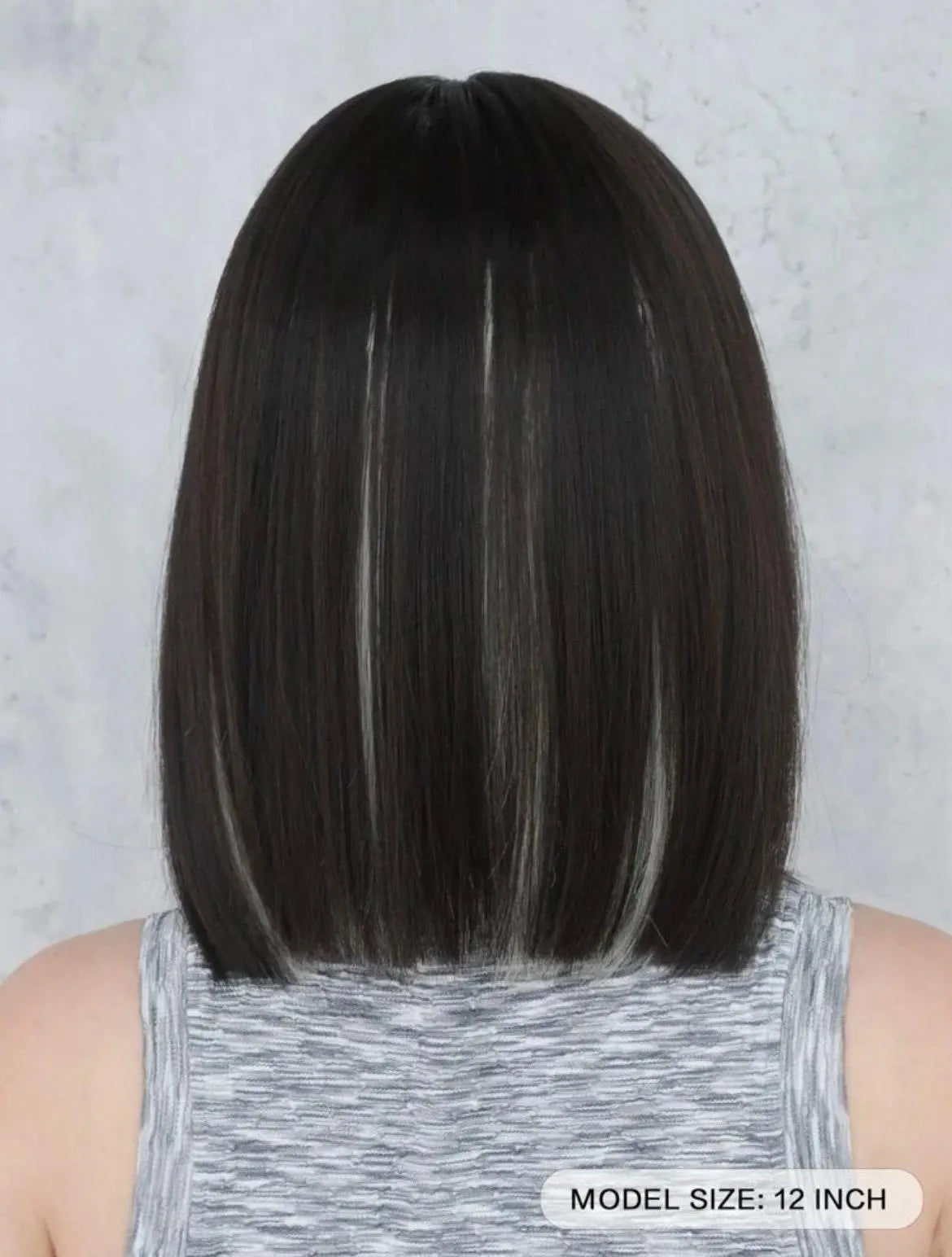 Two Tone Short Straight Synthetic Wig With Bangs - Labelle Boutique Hair