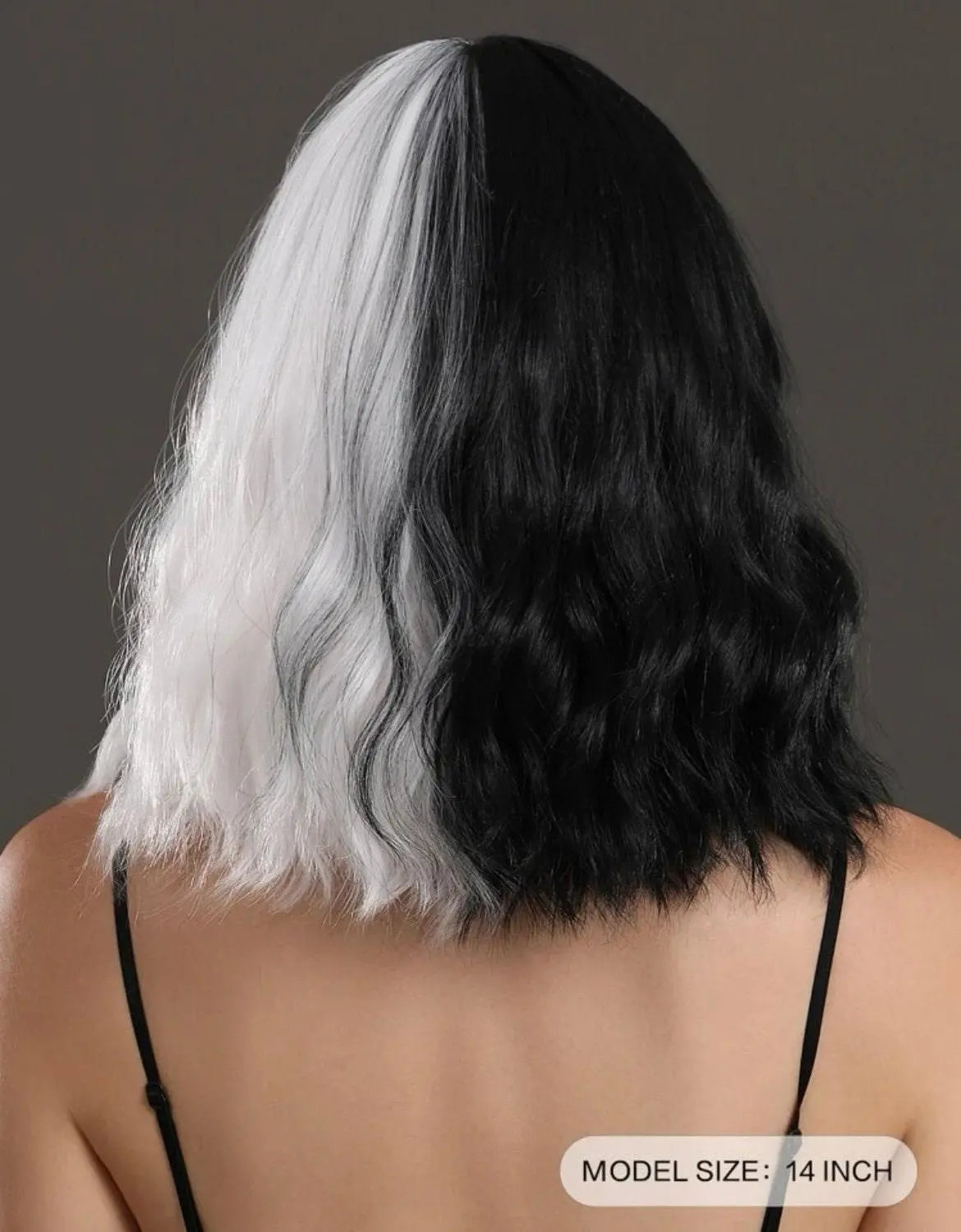 Black White Short Curly Wig Cosplay Synthetic Wig - Labelle Boutique Hair