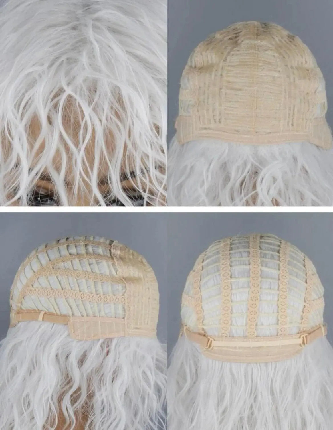 Long Curly Cosplay Synthetic White Wig With Bangs - Labelle Boutique Hair