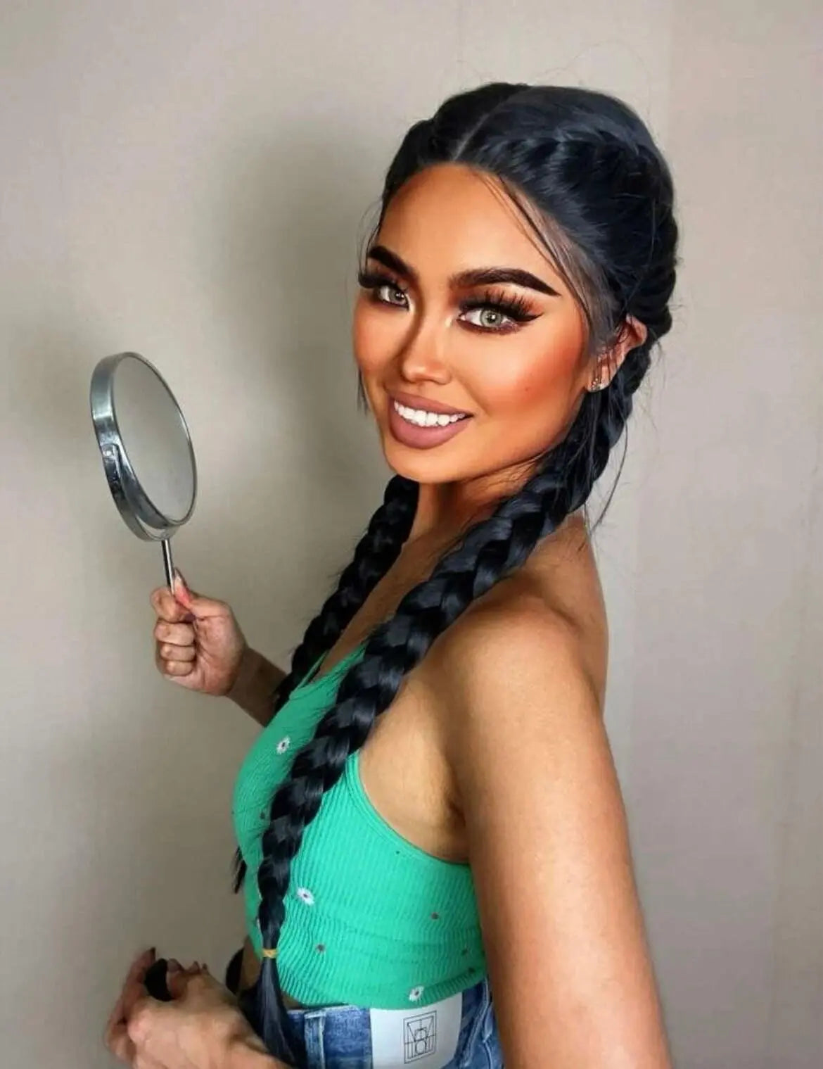 Natural Wavy Black Lace Front Wig | Side parting | Hear Resistant - Labelle Boutique Hair