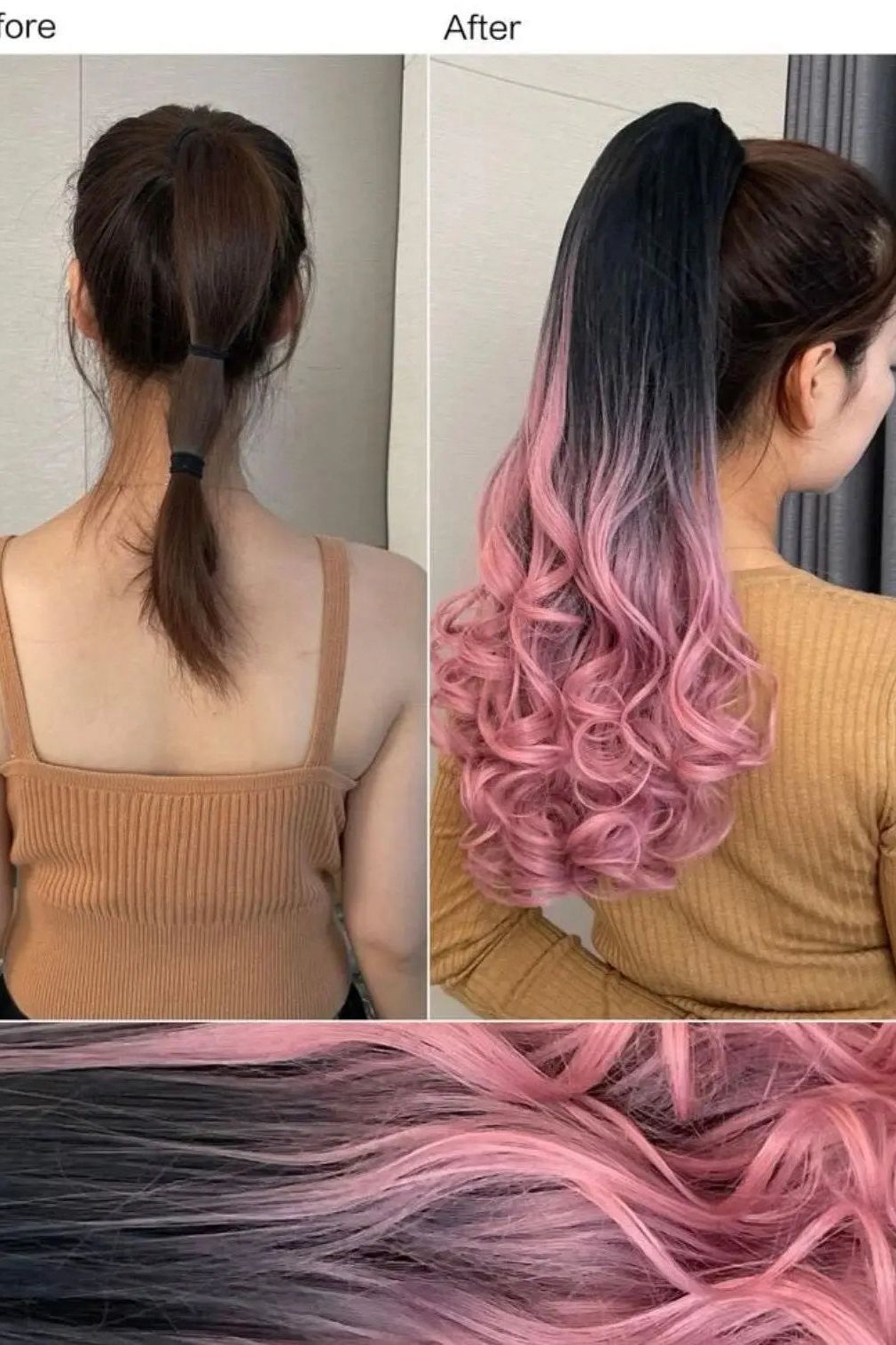 Ombre Medium Body Wave Ponytail Synthetic Hair Extension - Labelle Boutique Hair Ombre Medium Body Wave Ponytail Synthetic Hair Extension