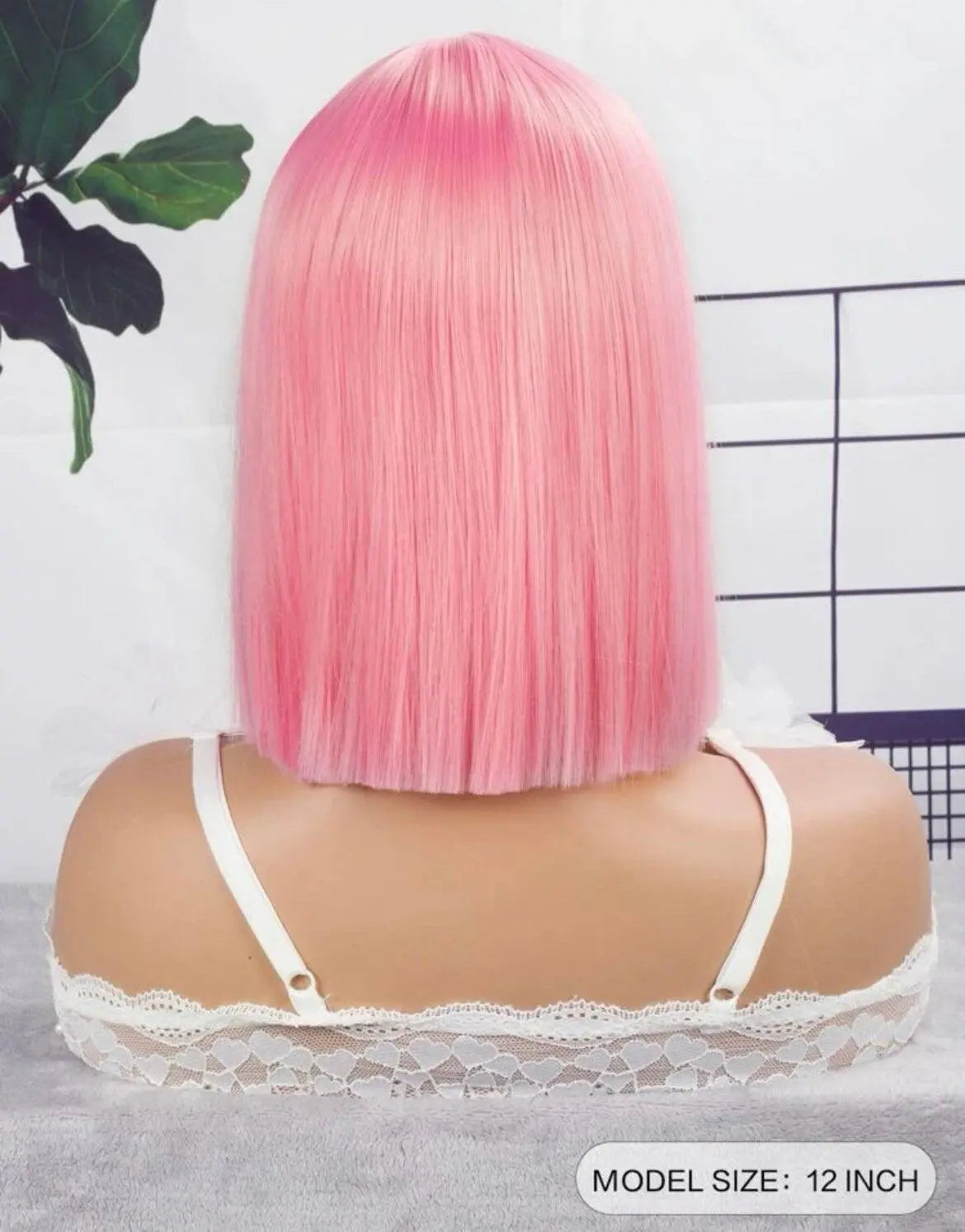 Pink Short Bob Synthetic Wigs Lolita Cosplay Party Natural Hair - Labelle Boutique Hair