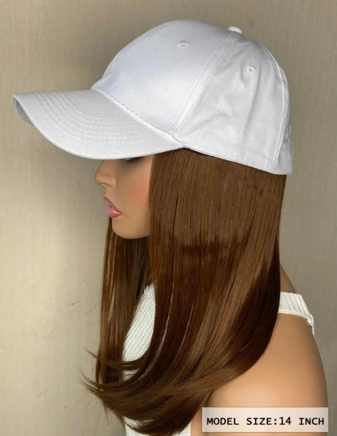 Natural Short Straight Synthetic Brown Wig With Cap Costume wig, Baseball Caps Daisy - Labelle Boutique Hair
