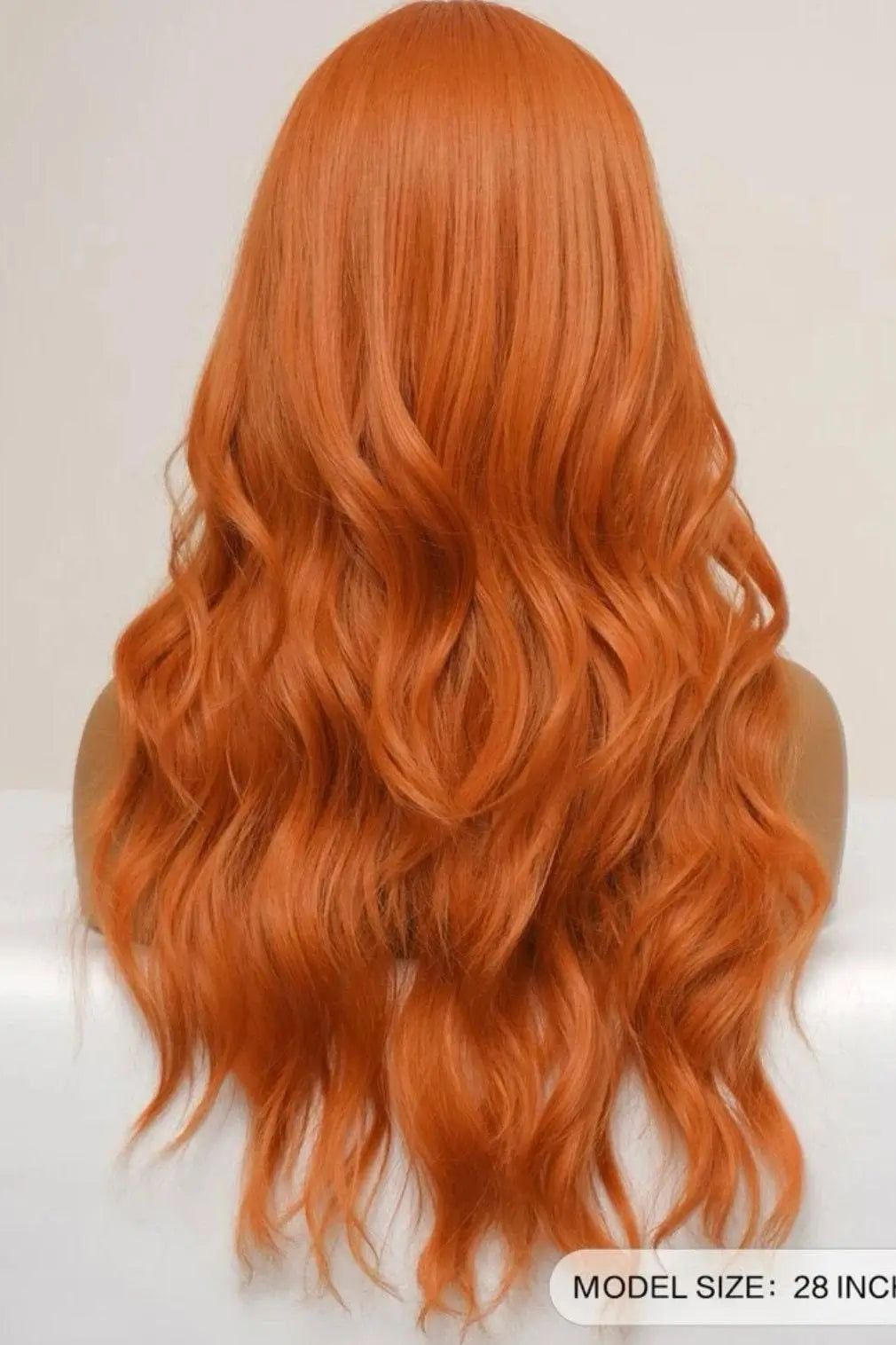 Long Wavy Curly Hair Orange Natural Wavy Bangs Wig Cosplay Halloween Fashion Wig - Labelle Boutique Hair wigs Long Wavy Curly Hair Orange Natural Wavy Bangs Wig Cosplay Halloween Fashion Wig
