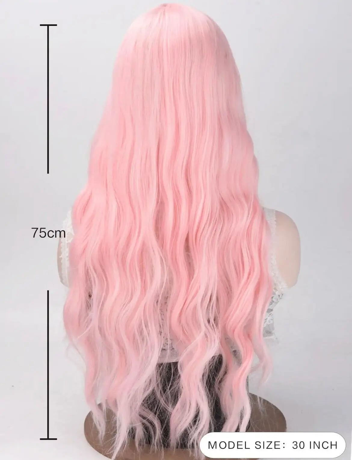 Pink Wavy Lace Front Wig Festival Spoofing Wig Cosplay Wig - Labelle Boutique Hair