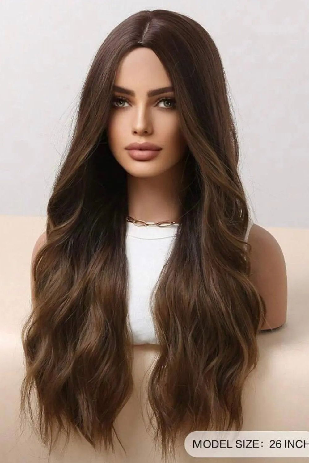 Wig Ombre Brown Big Wave Curls Long Curly Synthetic - Labelle Boutique Hair Wig Ombre Brown Big Wave Curls Long Curly Synthetic