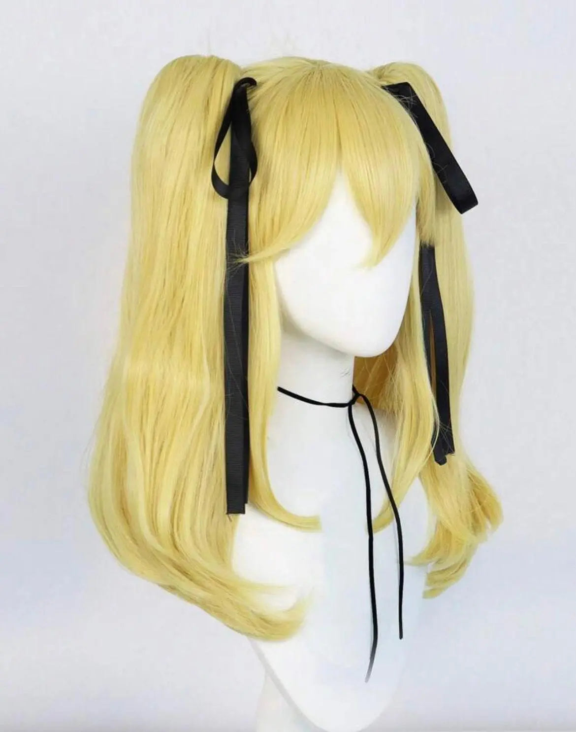 Medium Length Blonde Ponytail Bangs Cosplay Wig Hair School Halloween - Labelle Boutique Hair